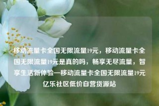 移动流量卡全国无限流量19元，移动流量卡全国无限流量19元是真的吗，畅享无尽流量，智享生活新体验—移动流量卡全国无限流量19元亿乐社区低价自营货源站