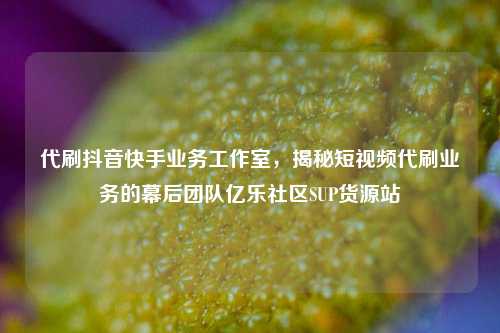 代刷抖音快手业务工作室，揭秘短视频代刷业务的幕后团队亿乐社区SUP货源站  第1张