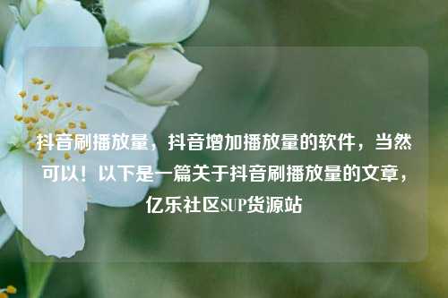 抖音刷播放量，抖音增加播放量的软件，当然可以！以下是一篇关于抖音刷播放量的文章，亿乐社区SUP货源站  第1张
