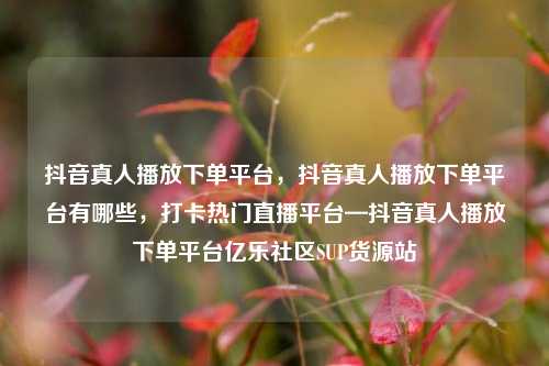 抖音真人播放下单平台，抖音真人播放下单平台有哪些	，打卡热门直播平台—抖音真人播放下单平台亿乐社区SUP货源站  第1张